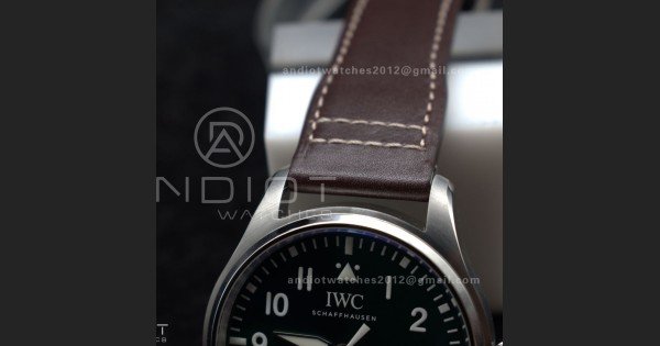 Pilot Mark XX IW328205 ZF 1:1 Best Edition Green Dial on Brown Leather Strap A32111