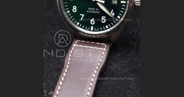 Pilot Mark XX IW328205 ZF 1:1 Best Edition Green Dial on Brown Leather Strap A32111