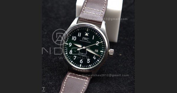 Pilot Mark XX IW328205 ZF 1:1 Best Edition Green Dial on Brown Leather Strap A32111