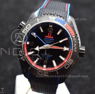 Planet Ocean 45.5mm Deep Black Real Ceramic VSF 1:1 Best Edition on Black Nylon Strap A8906 Super Clone