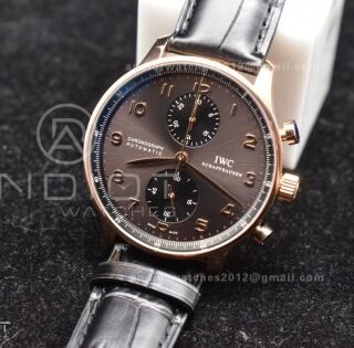 Portuguese Chrono IW371482 ZF 1:1 Best Edition on Black Leather Strap A7750 (Same Thickness as Genuine)