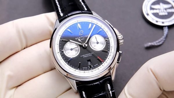 Premium Swiss Breitling Premier B01 AB0118371B1P1 Replica 42mm Replica Chronograph Watch – Elegant Black Dial & Leather Strap