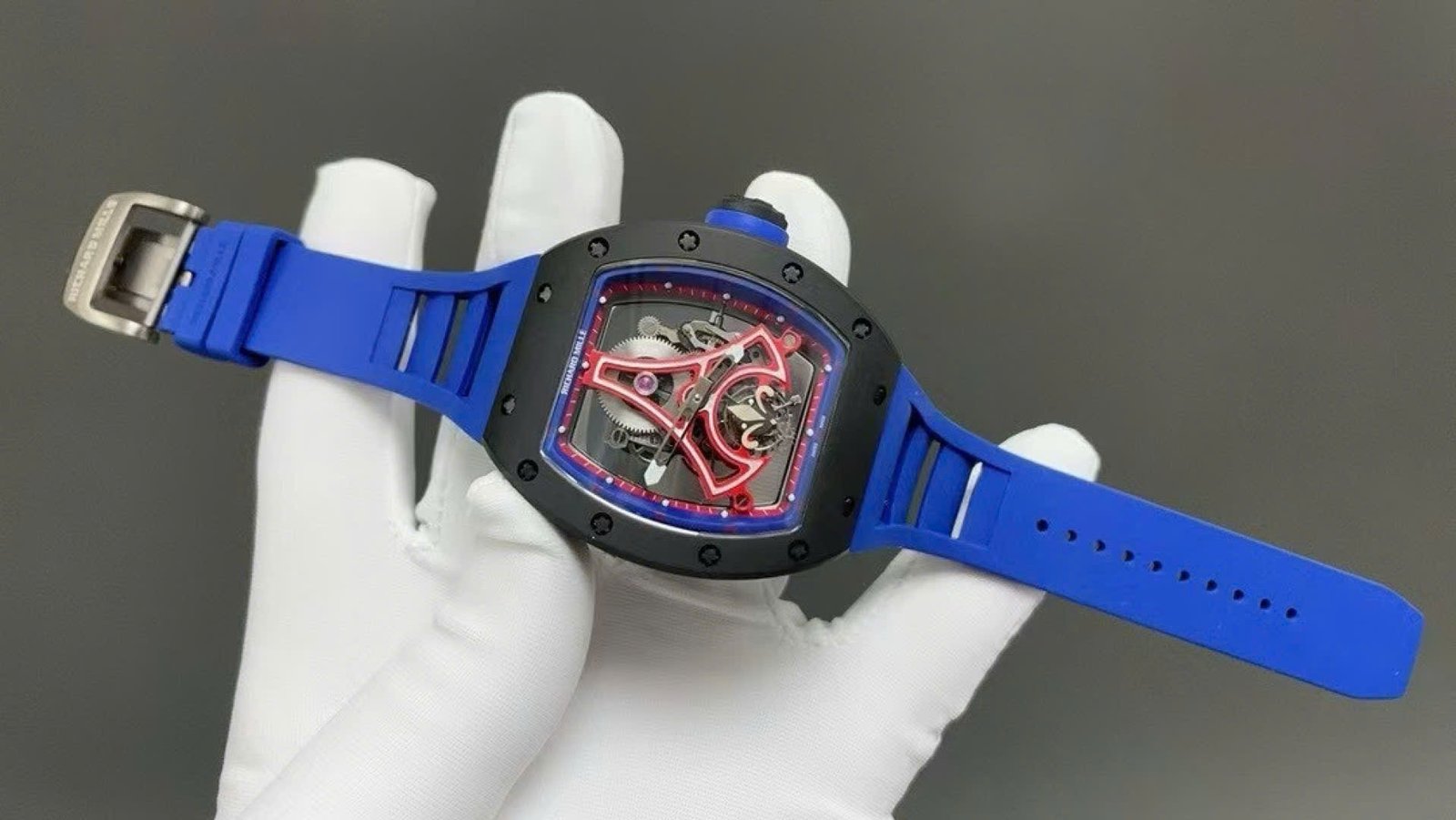 Richard Mille Clone Watch RM52-03 Paris Saint-Germain Tourbillon Ceramic Black 40x48mm - Đồng Hồ Replica 1:1