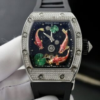Richard Mille Replica Watch Rubber Strap Black 42mm - Đồng Hồ Replica 1:1