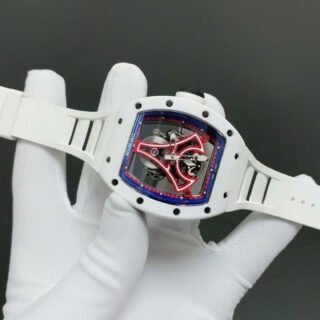 Richard Mille Replica Watches RM52-03 Paris Saint-Germain Tourbillon White Ceramic 40x48mm - Đồng Hồ Replica 1:1