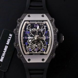 Richard Mille RM21-01 Tourbillon Best Replica Watch Rubber Strap 45mm - Đồng Hồ Replica 1:1