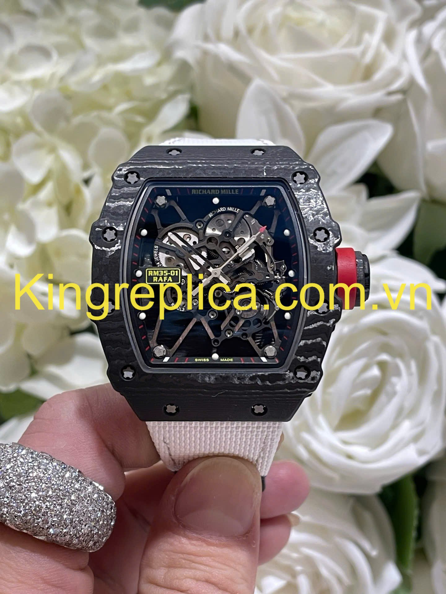 Richard Mille RM35-01 Rafael Nadal Carbon NTPT & Vaucher Movement Exclusive Customization Watch 44,5x49,94mm - Đồng Hồ Replica 1:1