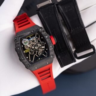 Richard Mille RM35-01 Rafael Nadal Red Imitation Watches Carbon NTPT ZF Factory 49,9x43mm - Đồng Hồ Replica 1:1