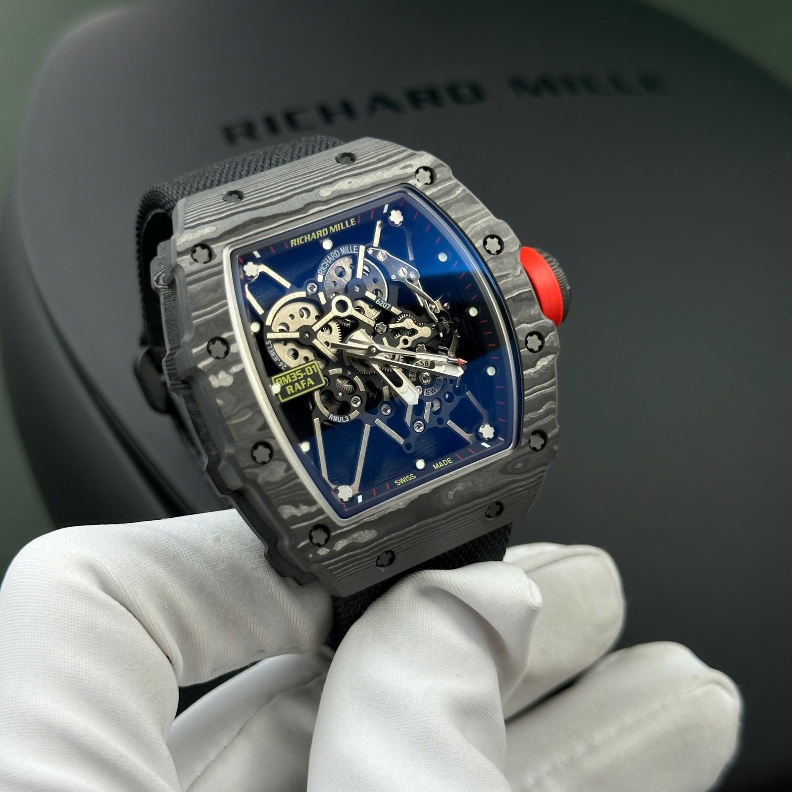 Richard Mille RM35-01 Replica Watch Carbon Case Fabric Nato Strap BBR Factory 44,5x50mm - Đồng Hồ Replica 1:1