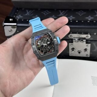 Richard Mille RM35-02 Custom Full Carbon Case Blue BBR 44mm - Đồng Hồ Replica 1:1