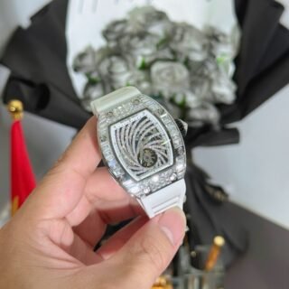 Richard Mille RM51-02 White Dial Luxury Fake Watches Automatic Movement Rubber Strap 40mm - Đồng Hồ Replica 1:1