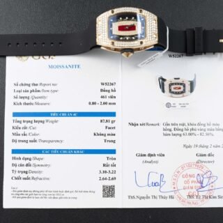 Richard Miller RM007 Best Replica Watches 18K Gold Wrapped + Moissanite Diamonds Custom 36mm - Đồng Hồ Replica 1:1