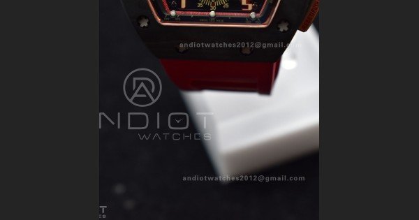 RM011 NTPT Chrono Lotus KVF 1:1 Best Edition Crystal Dial on Red Rubber Strap A7750 V2