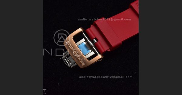 RM011 NTPT Chrono Lotus KVF 1:1 Best Edition Crystal Dial on Red Rubber Strap A7750 V2