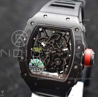 RM035-02 KUF Best Edition Skeleton Dial Red on Black Rubber Strap MIYOTA8215
