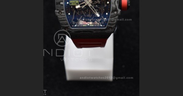 RM035-02 NTPT ZF 1:1 Best Edition Skeleton Dial on Red Rubber Strap RMAL1 Super Clone V6