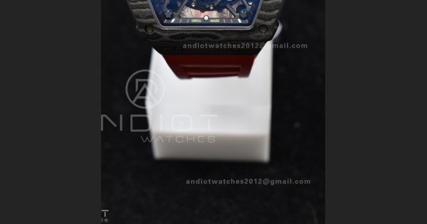 RM035-02 NTPT ZF 1:1 Best Edition Skeleton Dial on Red Rubber Strap RMAL1 Super Clone V6