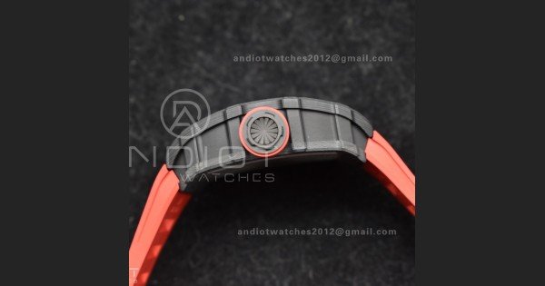 RM035-02 NTPT ZF 1:1 Best Edition Skeleton Dial on Red Rubber Strap RMAL1 Super Clone V6