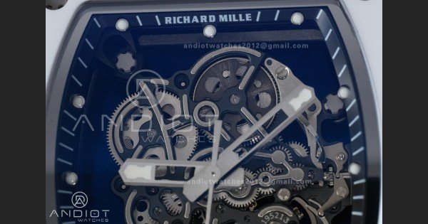 RM055 White Ceramic APSF 1:1 Best Edition on White Rubber Strap RMUL2 Super Clone