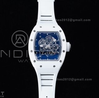 RM055 White Ceramic APSF 1:1 Best Edition on White Rubber Strap RMUL2 Super Clone
