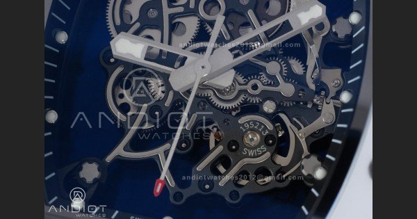 RM055 White Ceramic APSF 1:1 Best Edition on White Rubber Strap RMUL2 Super Clone