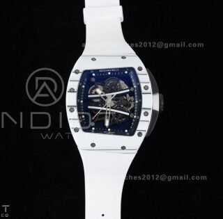 RM061 White Ceramic APSF 1:1 Best Edition on White Rubber Strap RMUL2 Super Clone