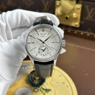 Rolex Cellini Dual Time 50529 Replica Watches White Dial Automatic Movement KZ Factory 39mm - Đồng Hồ Replica 1:1