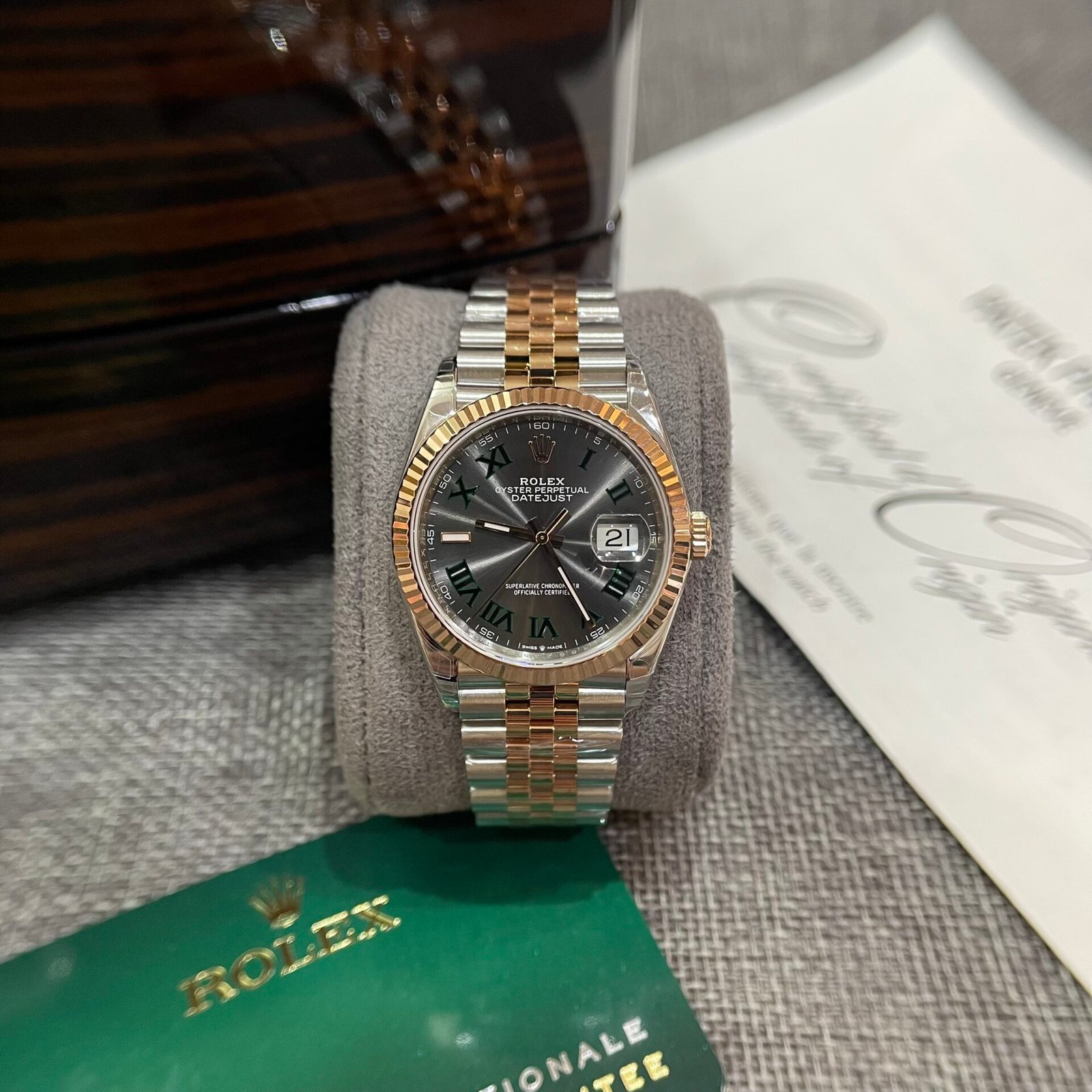Rolex DateJust 126231 Wimbledon Dial Replica Watch Demi Strap VS Factory 36mm - Đồng Hồ Replica 1:1