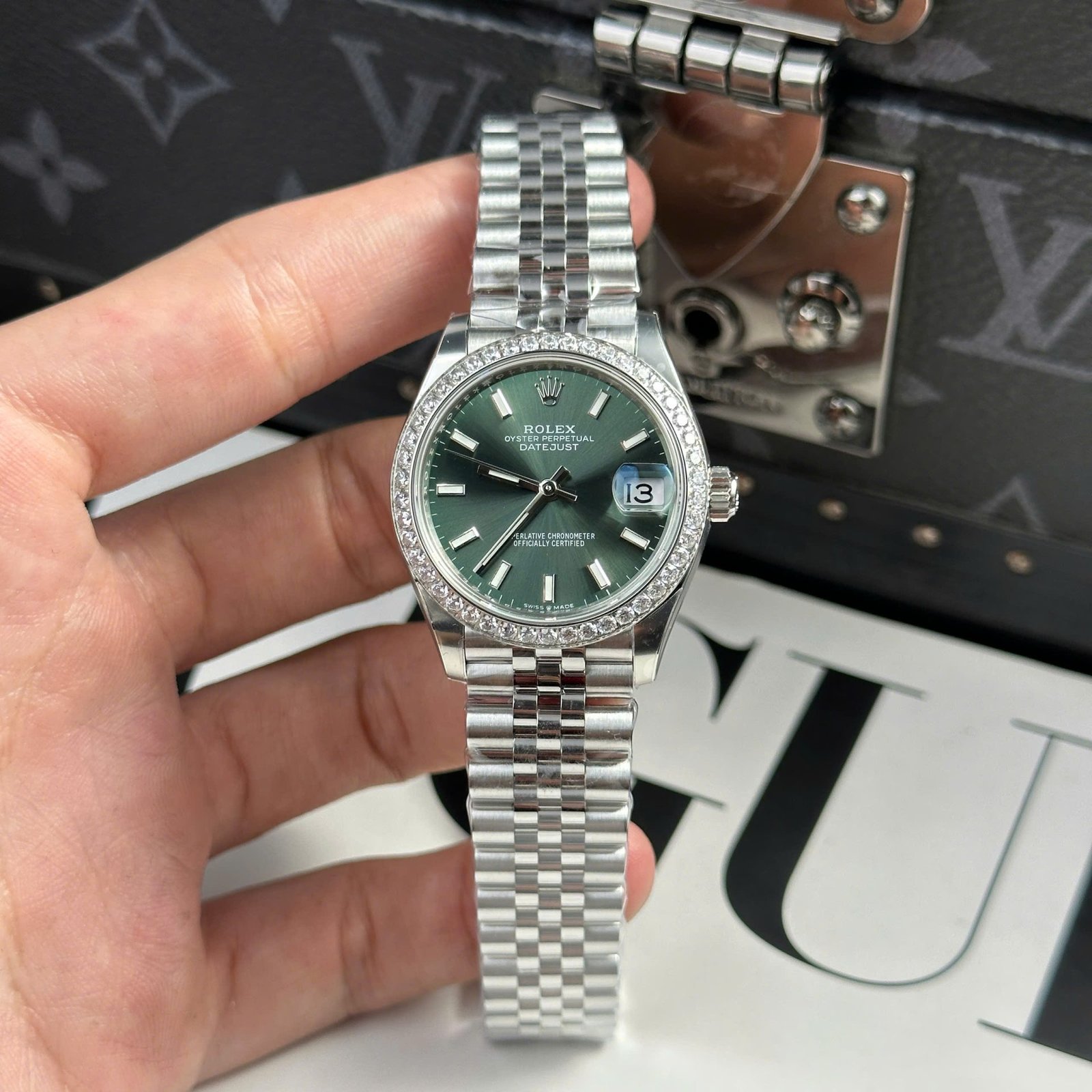 Rolex DateJust Clone Watch Dial Green Jubilee Strap THB Factory 31mm - Đồng Hồ Replica 1:1