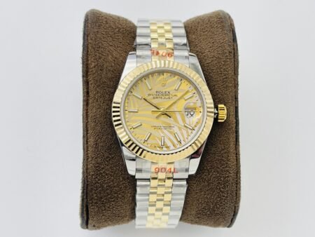 Rolex Datejust Gold Palm Motif Dial 126233 36 mm