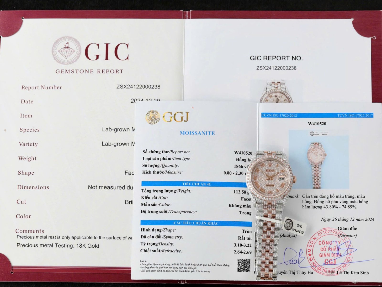 Rolex DateJust Imitation Watches 18K Gold Warapped + Full Moissanite Diamonds Hong Kong 36mm - Đồng Hồ Replica 1:1