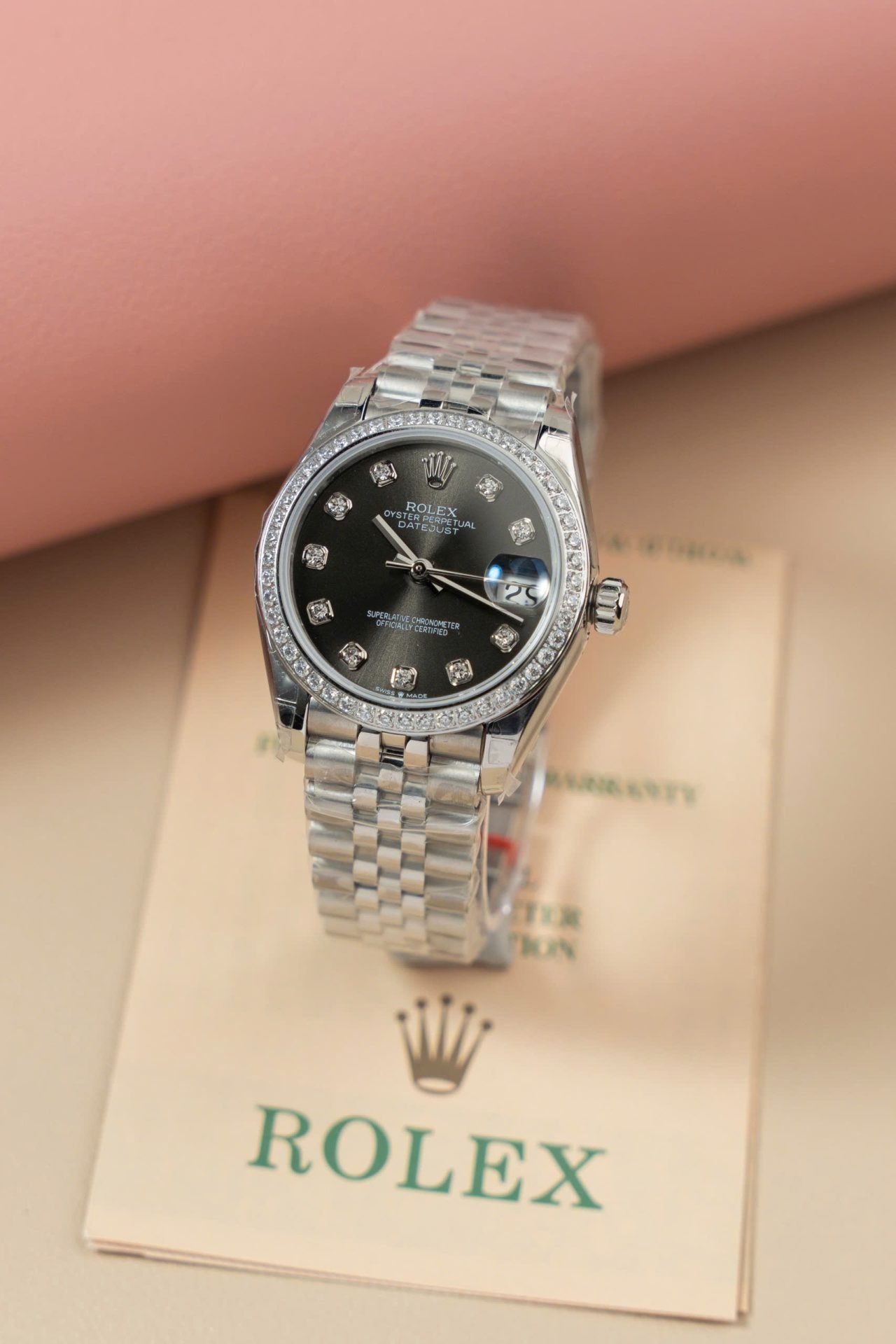Rolex DateJust Lady Clone Watch Gray Dial Jubilee Strap 31mm - Đồng Hồ Replica 1:1