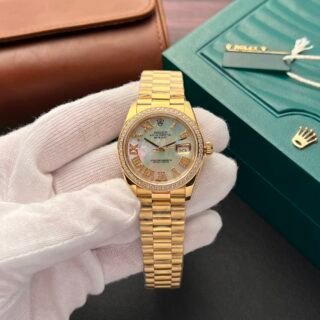 Rolex DateJust Mother Of Pearl Dial Replica Watch With Diamonds 36mm - Đồng Hồ Replica 1:1