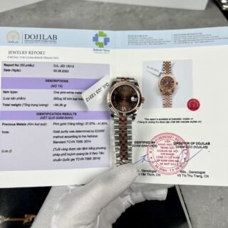 Rolex DateJust Replica Watch Gold Wrapped Chocolate Dial GM 31mm - Đồng Hồ Replica 1:1