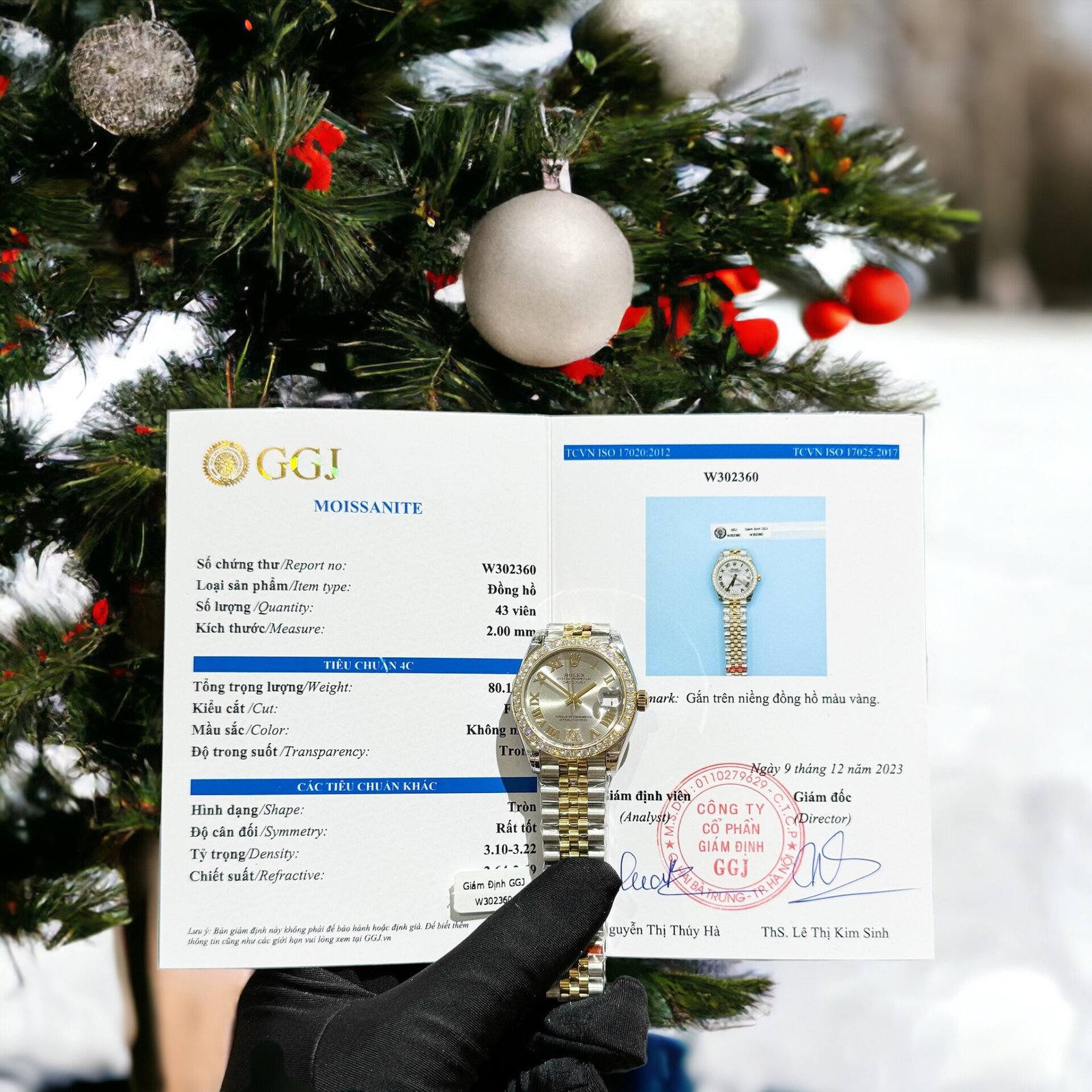 Rolex DateJust Replica Watch With Moissanite Diamonds Demi Gold 31mm - Đồng Hồ Replica 1:1