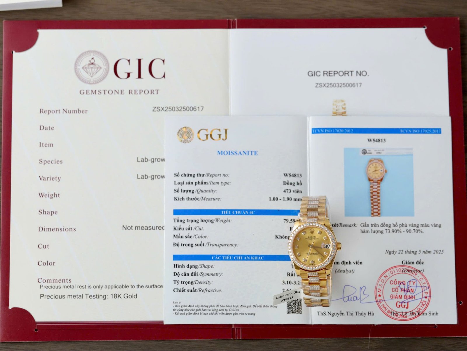 Rolex DateJust Women Dial Yellow Imitation Watches Gold Wrapped + Moissanite Diamonds GMF 31mm - Đồng Hồ Replica 1:1