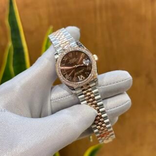 Rolex DateJust Women's High Quality Fake Watch With Diamonds Chocolate Dial 31mm - Đồng Hồ Replica 1:1