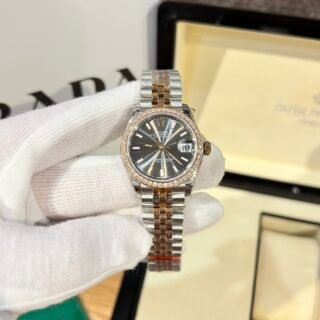 Rolex DateJust Women's Replica Watch With Diamonds Gray Dial EW Factory 31mm - Đồng Hồ Replica 1:1