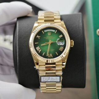 Rolex Day-Date 128238 Replica Watch Green Ombre Dial Weight 158gram QF 36mm - Đồng Hồ Replica 1:1