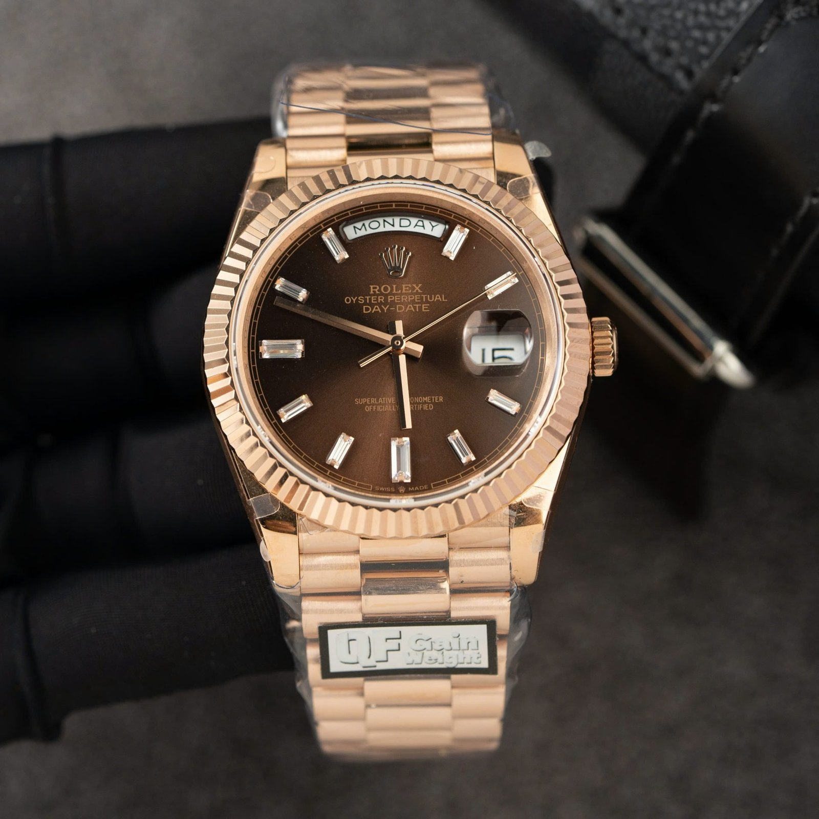 Rolex Day-Date 228235 Replica Watch Dial Chocolate Weight 185gram QF Factory 40mm - Đồng Hồ Replica 1:1