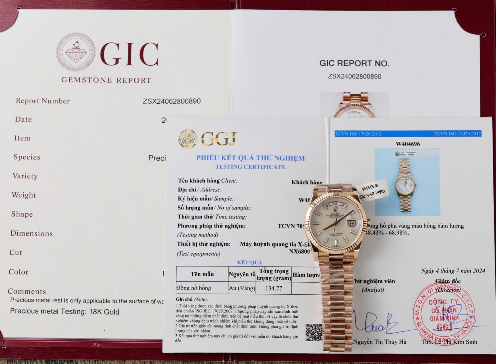 Rolex Day-Date Dial Mother Of Pearl Best Replica Watch Custom Gold Wrapped 36mm - Đồng Hồ Replica 1:1