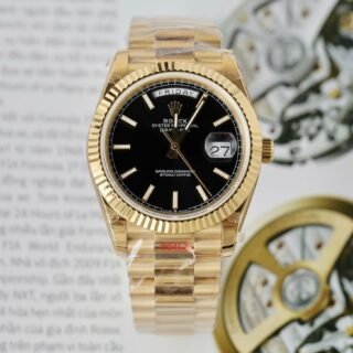 Rolex Day-Date Knock Off Watches Black Dial Weight 181 Grams GM Factory 40mm - Đồng Hồ Replica 1:1