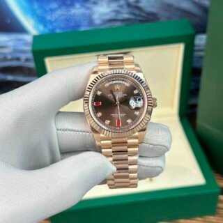 Rolex Day-Date Replica Watch With Red Ruby Dial EW Factory 40mm - Đồng Hồ Replica 1:1