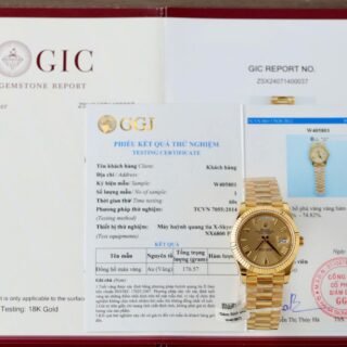 Rolex Day-Date Yellow Champagne Dial Imitation Watches 18K Gold Warapped GM Factory 40mm - Đồng Hồ Replica 1:1
