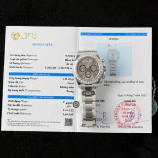 Rolex Daytona 126500 Copies Watch Diamonds Moissanite Custom 40mm - Đồng Hồ Replica 1:1