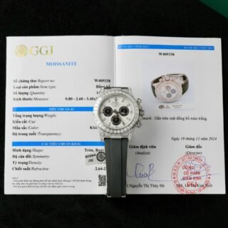 Rolex Daytona Replica Watch Dial Meteorite Custom Diamonds Moissanite Baguette 40mm - Đồng Hồ Replica 1:1