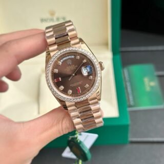 Rolex Fake Watch Day-Date Dial Chocolate President Dial EW Factory 36mm - Đồng Hồ Replica 1:1