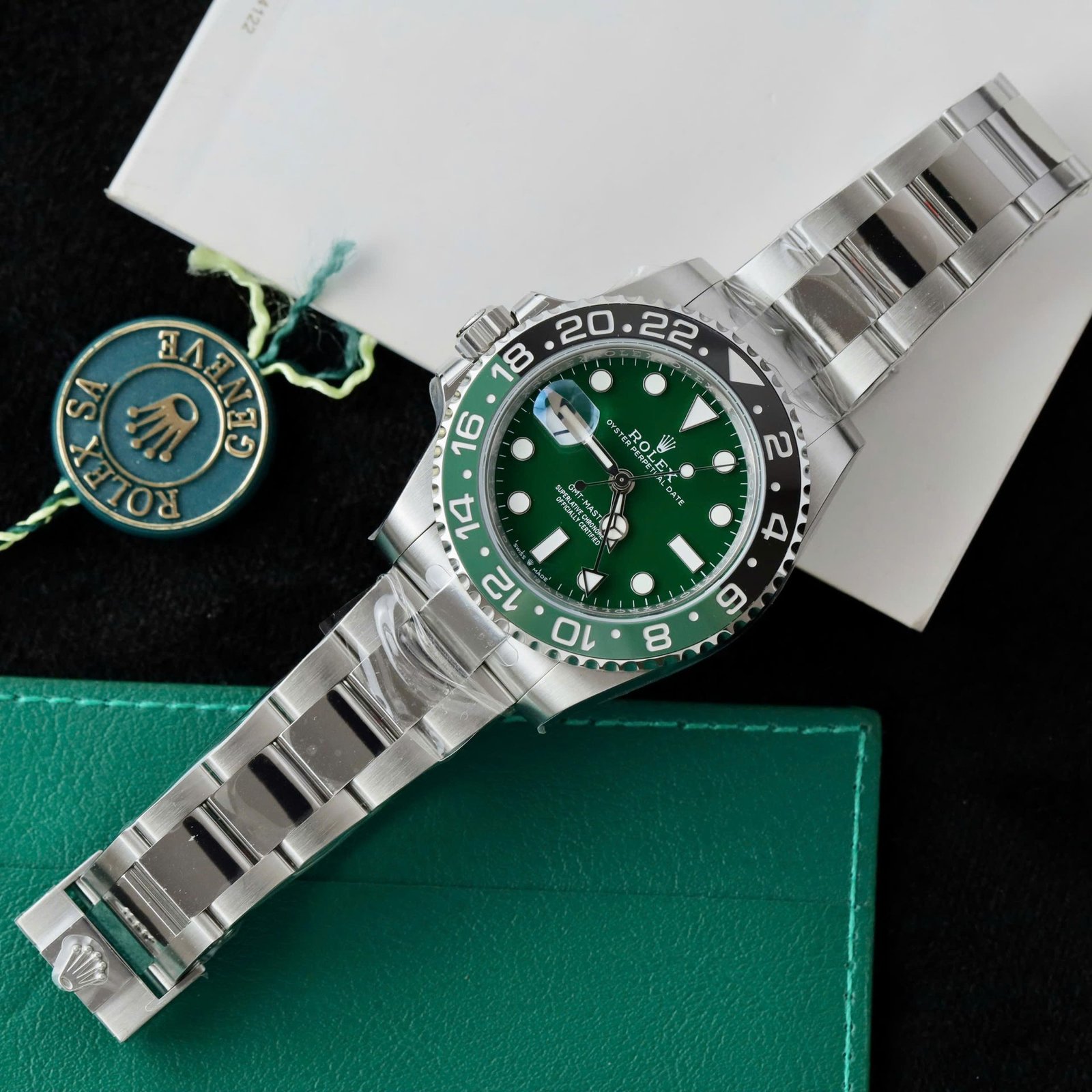 Rolex GMT-Master II 126729VTNR Replica Watch Green Dial Oyster Strap 40mm - Đồng Hồ Replica 1:1