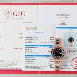 Rolex GMT-Master II 126755 SARU Replica Watch Gold Wrapped Moissanite 41mm - Đồng Hồ Replica 1:1