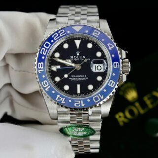 Rolex GMT-Master II Replica Watches Black Dial Bezel Blue Ceramic Jubilee Strap AR Factory 40mm - Đồng Hồ Replica 1:1